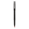 Roller Ball Pen, Stick, Micro 0.5 Mm, Red Ink, Black Matte Barrel, Dozen