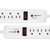 Surge Protector, 6 Outlets, 4 Ft Cord, 540 Joules, White, 2/pk Surge Protector, 6 Outlets, 4 Ft Cord, 540 Joules, White, 2/pk