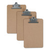 Hardboard Clipboard, 0.75" Clip Capacity, Holds 5 X 8 Sheets, Brown, 3/pack