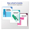 Corner Lock Document Sleeves, Letter Size, Assorted Colors, 6/pack