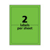 High-visibility Permanent Laser Id Labels, 5 1/2 X 8.5, Neon Green, 200/box High-visibility Permanent Laser Id Labels, 5 1/2 X 8.5, Neon Green, 200/box