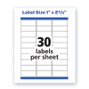 Waterproof Address Labels With Trueblock And Sure Feed, Laser Printers, 1 X 2.63, White, 30/sheet, 50 Sheets/pack Waterproof Address Labels With Trueblock And Sure Feed, Laser Printers, 1 X 2.63, White, 30/sheet, 50 Sheets/pack