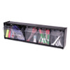 Tilt Bin Interlocking Multi-bin Storage Organizer, 5 Sections, 23.63" X 5.25" X 6.5", Black/clear Tilt Bin Interlocking Multi-bin Storage Organizer, 5 Sections, 23.63" X 5.25" X 6.5", Black/clear