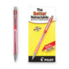 Better Ballpoint Pen, Retractable, Fine 0.7 Mm, Red Ink, Translucent Red Barrel, Dozen