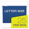 Colored Hanging Folders, Letter Size, 1/5-cut Tab, Navy, 25/box Colored Hanging Folders, Letter Size, 1/5-cut Tab, Navy, 25/box