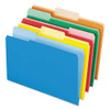Interior File Folders, 1/3-cut Tabs: Assorted, Letter Size, Assorted Colors: Aqua/black/gray/pink/violet, 100/box
