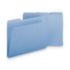Expanding Recycled Heavy Pressboard Folders, 1/3-cut Tabs: Assorted, Letter Size, 1" Expansion, Blue, 25/box
