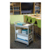 Economy Plastic Cart, Three-shelf, 18.63w X 33.63d X 37.75h, Platinum Economy Plastic Cart, Three-shelf, 18.63w X 33.63d X 37.75h, Platinum