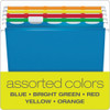 Ready-tab Colored Reinforced Hanging Folders, Letter Size, 1/5-cut Tab, Assorted, 25/box