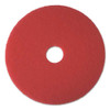 Buffing Floor Pads, 17" Diameter, Red, 5/carton