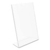 Superior Image Slanted Sign Holder, Portrait, 8 1/2 X 11 Insert, Clear