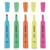 Desk Highlighters, Fluorescent Orange Ink, Chisel Tip, Orange Barrel, Dozen