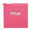 Colored Reinforced Hanging Folders, Letter Size, 1/5-cut Tab, Pink, 25/box