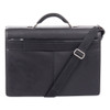 Milestone Briefcase, Fits Devices Up To 15.6", Leather, 5 X 5 X 12, Black