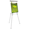Telescoping Tripod Display Easel, Adjusts 38" To 69" High, Metal, Silver Telescoping Tripod Display Easel, Adjusts 38" To 69" High, Metal, Silver