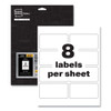 Permatrack Tamper-evident Asset Tag Labels, Laser Printers, 2 X 3.75, White, 8/sheet, 8 Sheets/pack