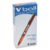 Vball Liquid Ink Roller Ball Pen, Stick, Extra-fine 0.5 Mm, Red Ink, Red Barrel, Dozen