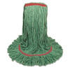 Mop Head, Premium Standard Head, Cotton/rayon Fiber, Medium, Green, 12/carton