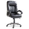 Executive Swivel/tilt Bonded Leather High-back Chair, Supports Up To 250 Lb, 18.50" To 21.65" Seat Height, Black