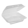 Smartlock Foam Hinged Lid Container, Small, 3-compartment, 7.5 X 8 X 2.63, White, 150/carton Smartlock Foam Hinged Lid Container, Small, 3-compartment, 7.5 X 8 X 2.63, White, 150/carton