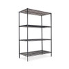 Nsf Certified Industrial 4-shelf Wire Shelving Kit, 48w X 18d X 72h, Black