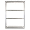 Nsf Certified Industrial 4-shelf Wire Shelving Kit, 48w X 18d X 72h, Silver