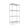 Nsf Certified Industrial 4-shelf Wire Shelving Kit, 48w X 18d X 72h, Silver
