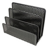 Urban Collection Punched Metal Letter Sorter, 3 Sections, Dl To A6 Size Files, 6.5" X 3.25" X 5.5", Black