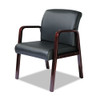 Alera Reception Lounge Wl Series Guest Chair, 24.21" X 24.8" X 32.67", Black Seat/back, Mahogany Base Alera Reception Lounge Wl Series Guest Chair, 24.21" X 24.8" X 32.67", Black Seat/back, Mahogany Base
