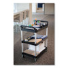 Open Sided Utility Cart, Three-shelf, 40.63w X 20d X 37.81h, Black