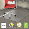 Occasional Use Studded Chair Mat For Flat Pile Carpet, 46 X 60, Rectangular, Clear