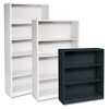 Metal Bookcase, Six-shelf, 34.5w X 12.63d X 81.13h, Black Metal Bookcase, Six-shelf, 34.5w X 12.63d X 81.13h, Black