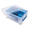Super Stacker Divided Storage Box, 5 Sections, 7.5" X 10.13" X 6.5", Clear/blue