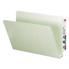 Extra-heavy Recycled Pressboard End Tab Folders, Straight Tabs, Letter Size, 2" Expansion, Gray-green, 25/box