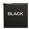 Colored Reinforced Hanging Folders, Letter Size, 1/5-cut Tab, Black, 25/box
