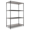 Nsf Certified Industrial 4-shelf Wire Shelving Kit, 48w X 24d X 72h, Silver