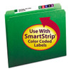 Reinforced Top Tab Colored File Folders, Straight Tabs, Letter Size, 0.75" Expansion, Green, 100/box