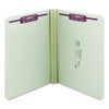 Recycled Pressboard Folders With Two Safeshield Coated Fasteners, 2" Expansion, Straight, Letter Size, Gray-green, 25/box