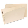 Reinforced Top Tab Fastener Folders, 1 Fastener, Legal Size, Manila Exterior, 50/box