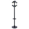 Stan3 Steel Coat Rack, Stand Alone Rack, Eight Knobs, 15w X 15d X 69.3h, Black Stan3 Steel Coat Rack, Stand Alone Rack, Eight Knobs, 15w X 15d X 69.3h, Black