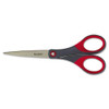 Precision Scissors, 8" Long, 3.13" Cut Length, Gray/red Straight Handle Precision Scissors, 8" Long, 3.13" Cut Length, Gray/red Straight Handle