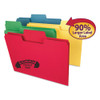 Supertab Colored File Folders, 1/3-cut Tabs: Assorted, Letter Size, 0.75" Expansion, 14-pt Stock, Assorted Colors, 50/box