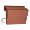 Extra-wide Expanding Wallets W/ Elastic Cord, 5.25" Expansion, 1 Section, Legal Size, Redrope