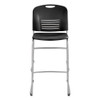 Vy Sled Base Bistro Chair, Supports Up To 350 Lb, Black Seat/back, Silver Base