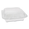 Vented Foam Hinged Lid Container, Dual Tab Lock Economy, 8.42 X 8.15 X 3, White, 150/carton Vented Foam Hinged Lid Container, Dual Tab Lock Economy, 8.42 X 8.15 X 3, White, 150/carton