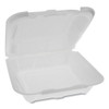 Vented Foam Hinged Lid Container, Dual Tab Lock Economy, 8.42 X 8.15 X 3, White, 150/carton Vented Foam Hinged Lid Container, Dual Tab Lock Economy, 8.42 X 8.15 X 3, White, 150/carton
