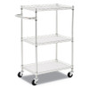 3-shelf Wire Cart With Liners, 24w X 16d X 39h, Silver, 500-lb Capacity 3-shelf Wire Cart With Liners, 24w X 16d X 39h, Silver, 500-lb Capacity