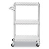 3-shelf Wire Cart With Liners, 24w X 16d X 39h, Silver, 500-lb Capacity 3-shelf Wire Cart With Liners, 24w X 16d X 39h, Silver, 500-lb Capacity