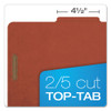 Four-, Six-, And Eight-section Pressboard Classification Folders, 2 Dividers, Embedded Fasteners, Legal Size, Red, 10/box