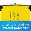 Hanging-style Personnel Folders, 5 Dividers With 1/5-cut Tabs, 1/3-cut Exterior Tabs, Letter Size, Yellow Hanging-style Personnel Folders, 5 Dividers With 1/5-cut Tabs, 1/3-cut Exterior Tabs, Letter Size, Yellow